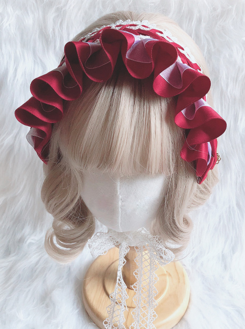 Ruffle White Lace Small Bonnet Sweet Lolita Headband