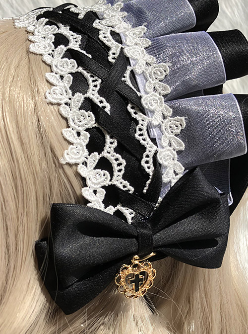 Ruffle White Lace Small Bonnet Sweet Lolita Headband
