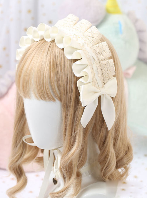 Multicolor Cotton Ruffle White Lace Sweet Lolita Headband