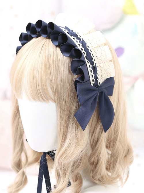 Multicolor Cotton Ruffle White Lace Sweet Lolita Headband