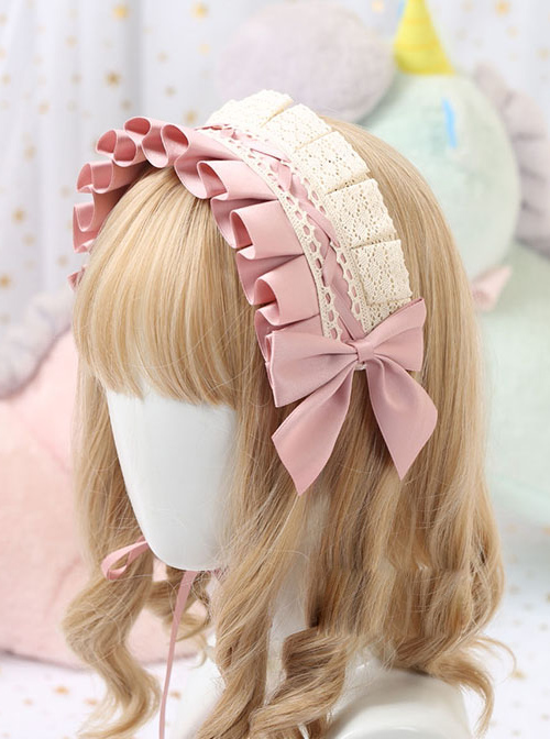 Multicolor Cotton Ruffle White Lace Sweet Lolita Headband