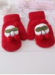 Cherry Plush Ball Rabbit-hair Knit Sweet Lolita Total Finger Gloves