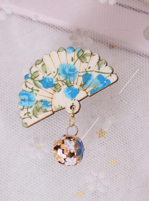 Small Bell Pendant Chinese Style Fan-shaped Sweet Lolita Hairpin