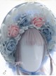 White Feather Blue Yarn Bowknot Classic Lolita Bonnet