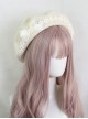 Mori Style Daisy Lace Bowknot Beige Beret Classic Lolita Hat