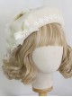 Mori Style Daisy Lace Bowknot Beige Beret Classic Lolita Hat