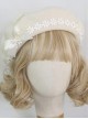 Mori Style Daisy Lace Bowknot Beige Beret Classic Lolita Hat