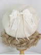 Mori Style Daisy Lace Bowknot Beige Beret Classic Lolita Hat