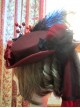 *Lady In Black* Series Retro Wool Gothic Lolita Feather Top Hat