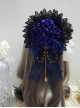 Blue Rose Lace Exquisite Chain Pendant Elegant Gothic Lolita Hair Clip