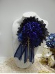 Blue Rose Lace Exquisite Chain Pendant Elegant Gothic Lolita Hair Clip