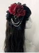 Multicolor Rose Lace Bead Chain Elegant Gothic Lolita Hair Clip