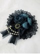 Multicolor Rose Lace Bead Chain Elegant Gothic Lolita Hair Clip