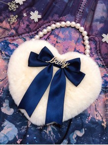 Multicolor Bowknot Heart-shape Pearl Chain Sweet Lolita Plush Handbag