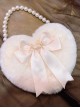 Multicolor Bowknot Heart-shape Pearl Chain Sweet Lolita Plush Handbag