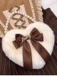 Multicolor Bowknot Heart-shape Pearl Chain Sweet Lolita Plush Handbag