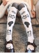 Cute Milk Cow Printing Black And White Spots Printing Sweet Lolita Stockings