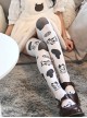 Cute Milk Cow Printing Black And White Spots Printing Sweet Lolita Stockings