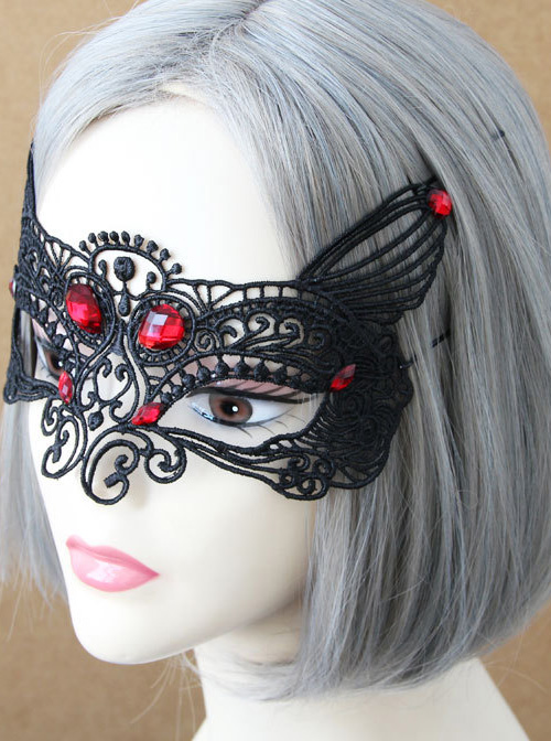 Black Lace Sexy Fox Princess Gothic Lolita Mask