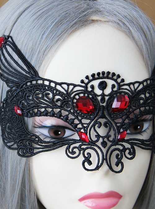 Black Lace Sexy Fox Princess Gothic Lolita Mask