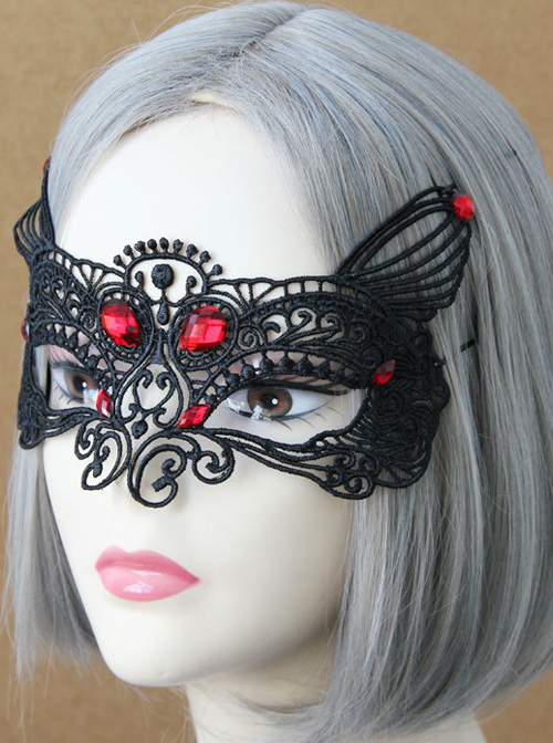 Black Lace Sexy Fox Princess Gothic Lolita Mask