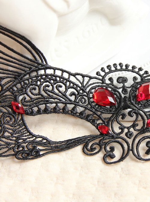 Black Lace Sexy Fox Princess Gothic Lolita Mask