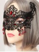 Half Face Fox Masks Halloween Black Lace Gothic Lolita Mask