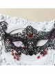 Half Face Fox Masks Halloween Black Lace Gothic Lolita Mask