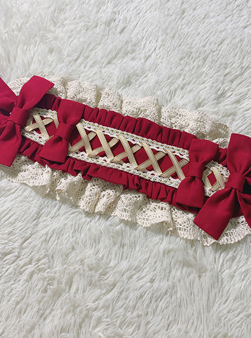 Popcorn Series Bowknot Christmas Red Sweet Lolita Hair Band