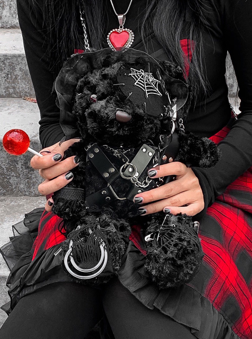 Hell Bear Series Black Plush Gothic Lolita Bag