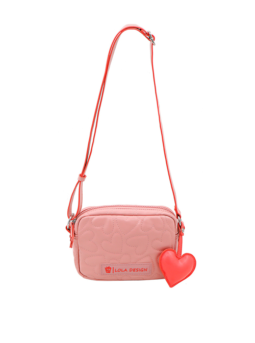 Cute Heart Pattern Soft PU Leather Square Shaped Sweet Lolita Shoulder Bag