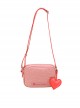 Cute Heart Pattern Soft PU Leather Square Shaped Sweet Lolita Shoulder Bag