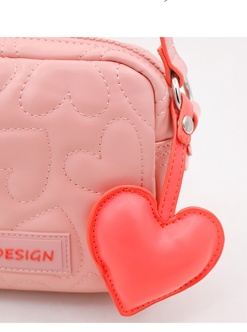 Cute Heart Pattern Soft PU Leather Square Shaped Sweet Lolita Shoulder Bag