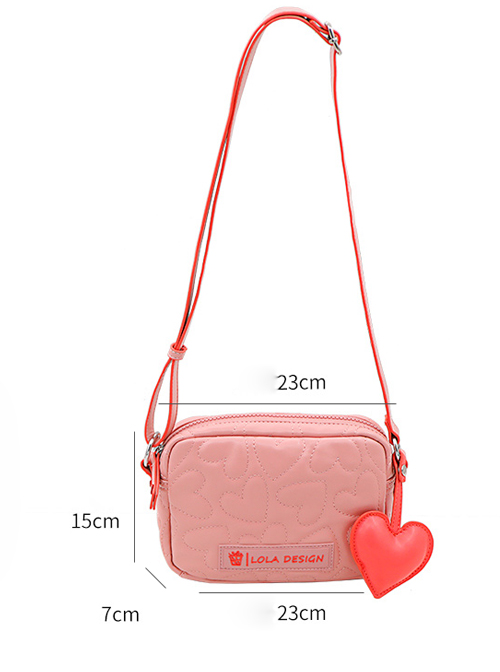 Cute Heart Pattern Soft PU Leather Square Shaped Sweet Lolita Shoulder Bag