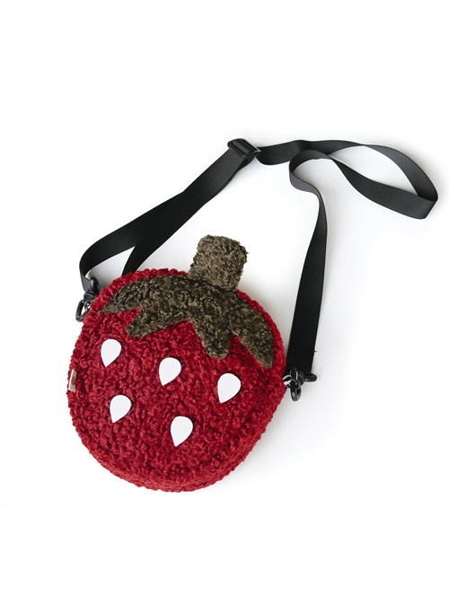 Strawberry Pie Shaped Sweet Lolita Dark Red Inclined Shoulder Bag