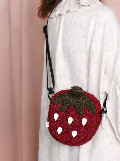 Strawberry Pie Shaped Sweet Lolita Dark Red Inclined Shoulder Bag