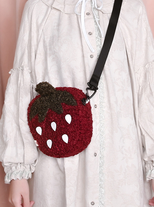 Strawberry Pie Shaped Sweet Lolita Dark Red Inclined Shoulder Bag