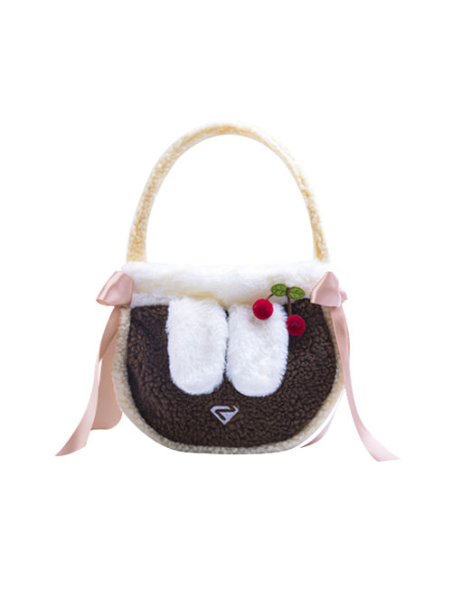 Cute Cashmere Portable Bag Sweet Lolita Ribbon Decoration Shoulder Bag