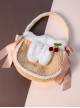 Cute Cashmere Portable Bag Sweet Lolita Ribbon Decoration Shoulder Bag