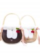 Cute Cashmere Portable Bag Sweet Lolita Ribbon Decoration Shoulder Bag