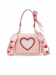 Cute Heart-Shaped Printing Shoulder Straps Sweet Lolita Shoulder Bag