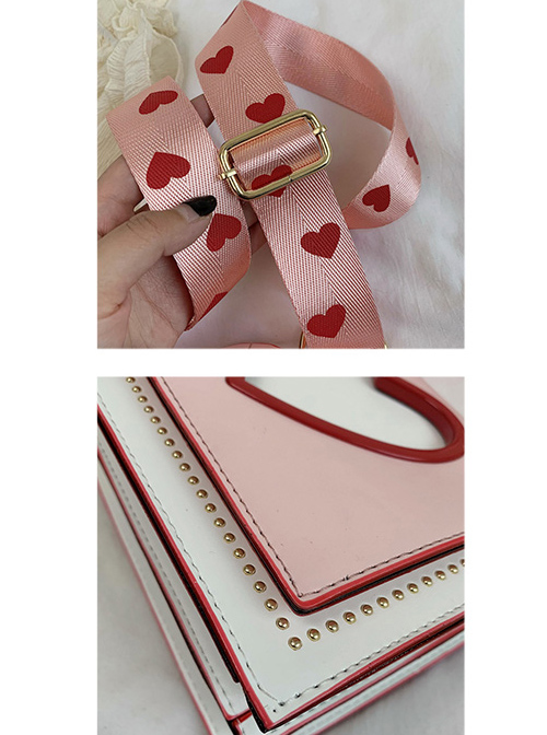 Cute Heart-Shaped Printing Shoulder Straps Sweet Lolita Shoulder Bag