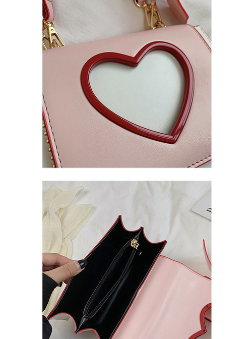 Cute Heart-Shaped Printing Shoulder Straps Sweet Lolita Shoulder Bag