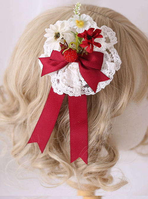 Multicolour Elegant Flowers Lace Brooch Sweet Lolita Hair Clip