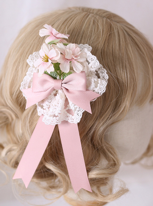 Multicolour Elegant Flowers Lace Brooch Sweet Lolita Hair Clip