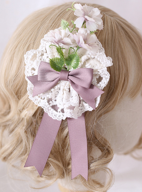 Multicolour Elegant Flowers Lace Brooch Sweet Lolita Hair Clip