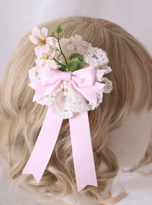 Multicolour Elegant Flowers Lace Brooch Sweet Lolita Hair Clip