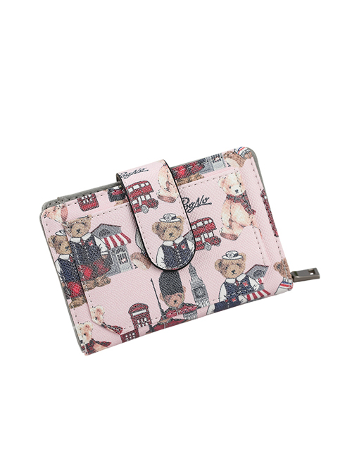 Teddy Bear Printing Sweet Lolita Short Style Zipper Wallet
