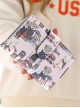 Teddy Bear Printing Sweet Lolita Short Style Zipper Wallet