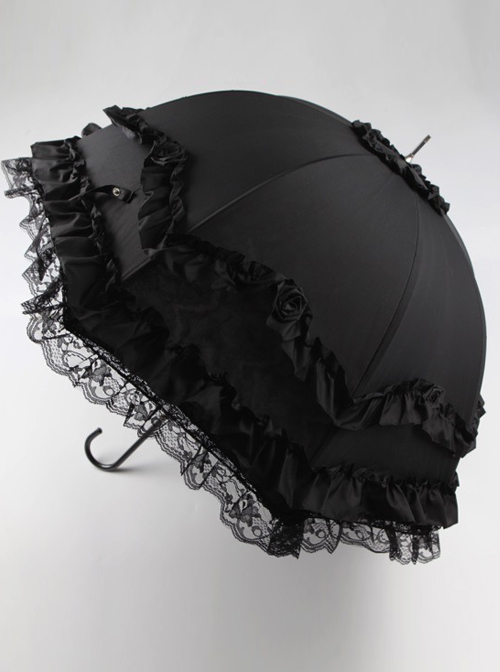 Capulet Dance Party Series Rose Lace Classic Lolita Long Umbrella